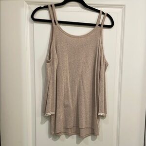 Women's Beige Sleeveless Top
